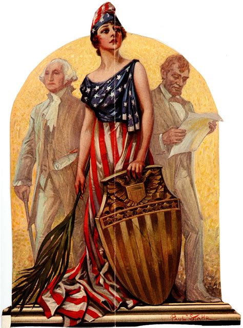 Lady Columbia with Washington and Lincoln | Lady liberty, Patriotic red ...