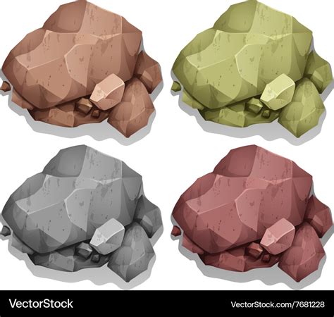 Different color of natural rocks Royalty Free Vector Image