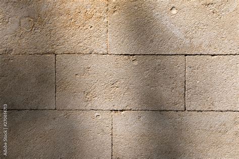 Background, texture of a light limestone wall, coquina blocks. Stock Photo | Adobe Stock