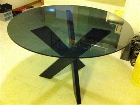 Round Glass Top Dining Table Singapore - Glass Designs