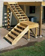 Install post anchors to the footing & frames for the landings | Exterior stairs, Deck stairs ...