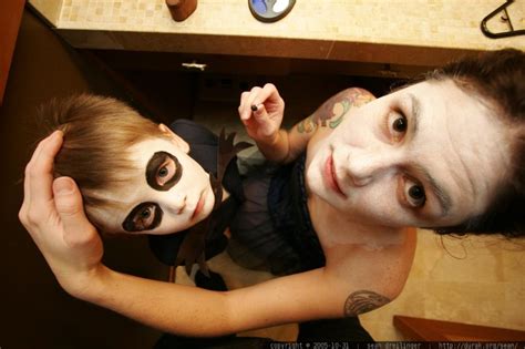 photo: jack skellington and the corpse bride apply their halloween costume makeup - by ...