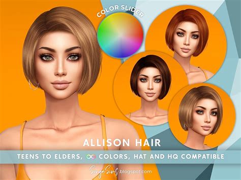 The Sims Resource - Allison COLOR SLIDER (retexture)