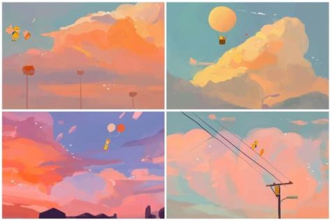 cotton candy skies, an art print by jianghue | Cotton candy sky, Art, Painting art projects