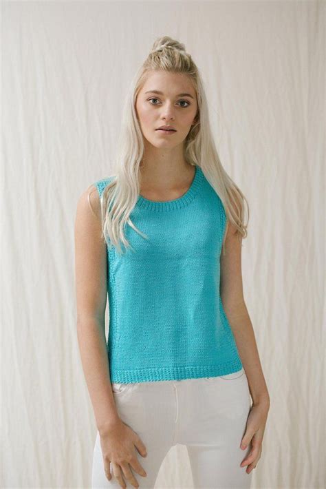 True Blue Top Knitting pattern by sarah hatton | LoveCrafts | Knit vest pattern, Knit top ...