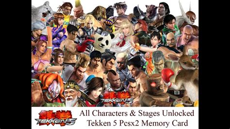 All Characters & Stages Unlocked Tekken 5 PS 2 PC EMULATOR Pcsx2 Memory Card - YouTube