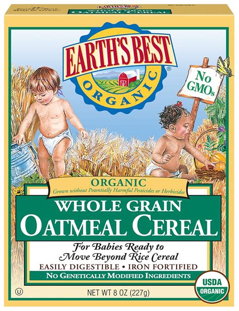 Earth's Best Organic Whole Grain Oatmeal Infant Cereal - Case of 12 - 8 ...