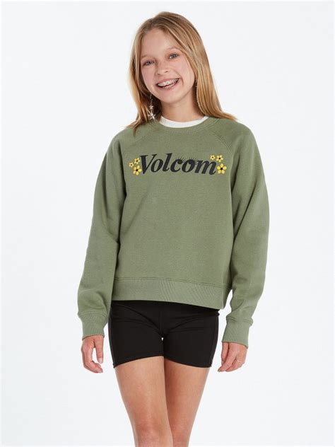 Volcom Hoodies & Sweatshirts | Girls Truly Stokin Crew - Light Army Light Army - Girls | Tommyswords