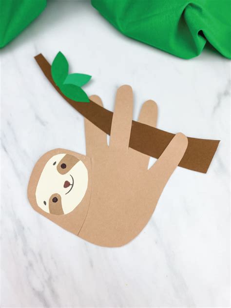 Cute Sloth Handprint Craft [With FREE Template]