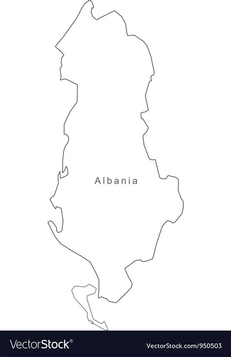 Black White Albania Outline Map Royalty Free Vector Image