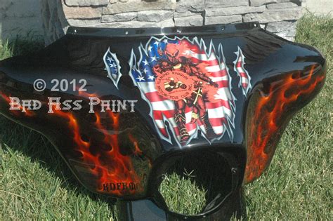 Custom paint flames on motorcycles by Bad Ass Paint