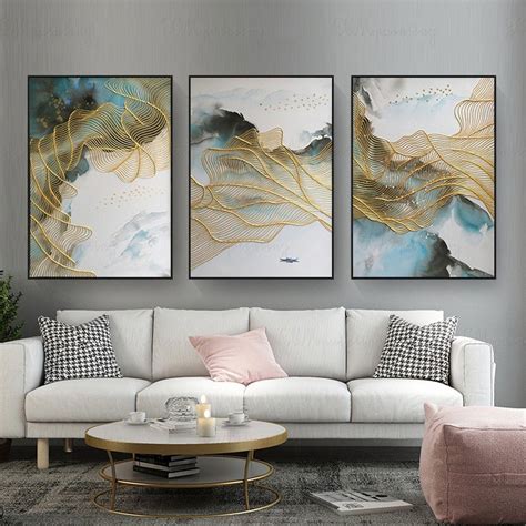 3 Pieces Original Acrylic Painting on Canvas Framed Abstract Painting Xingmai Wall Painting for ...