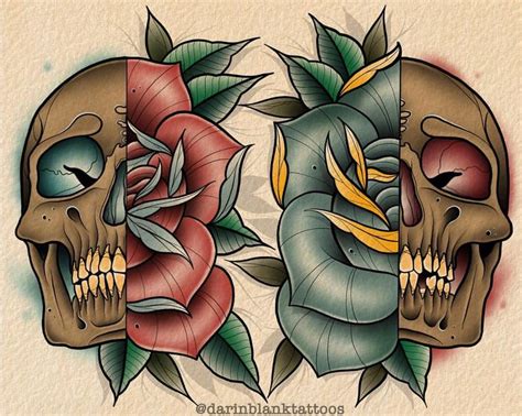 Skulls and roses. I freehanded the roses and used a skull as reference from the “Pile of Sku ...