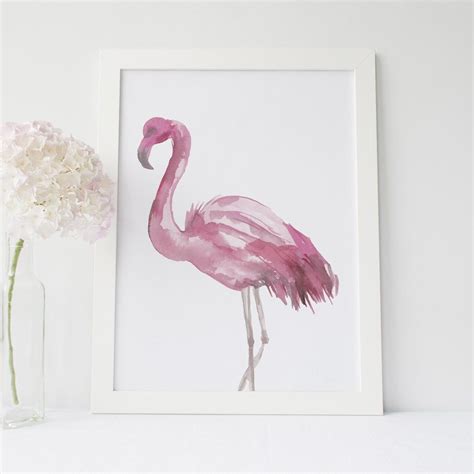 Flamingo Painting Pink Wall Art Digital Print | Flamingo painting, Pink ...