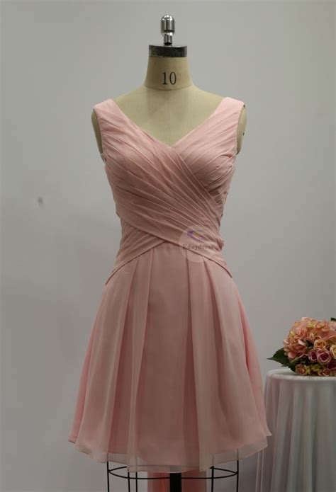 Short bridesmaid dresses bridesmaid dresses pink chiffon bridesmaid ...