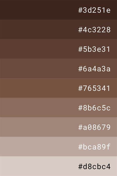 Beautiful Brown color palette in 2023 | Hex color palette, Skin color palette, Color palette ...