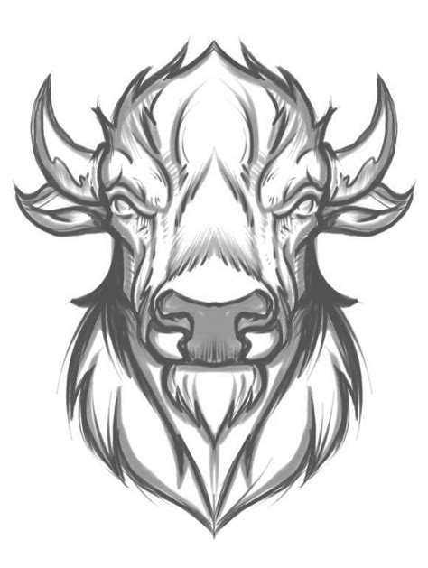 Bison Head Drawing at GetDrawings | Free download