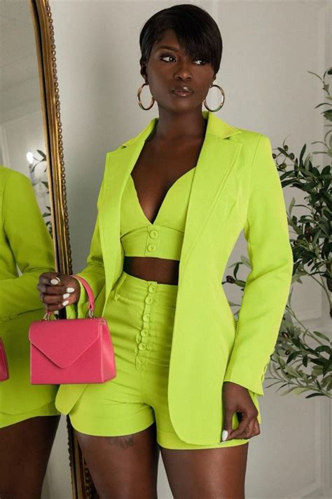 Sunday Brunch OOTD | Don’t Hold Back Short Set Lime Green - WWW.DIVABOUTIQUEONLINE.COM | Green ...