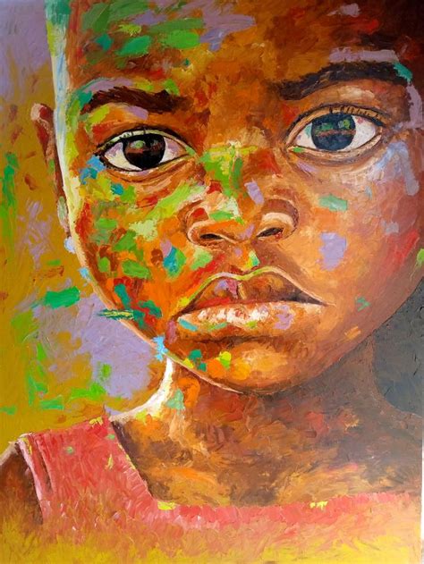 African child Painting by OKULAJA AZEEZ | Saatchi Art