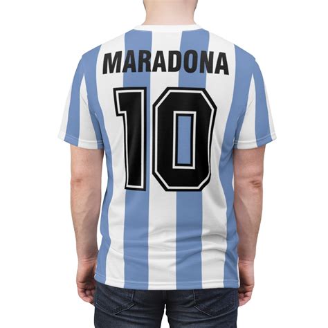 Diego Maradona Men's Jersey shirt number 10 T-shirt 1986 | Etsy