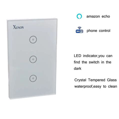 Xenon US Standard Touch Switch Work with Amazon Echo Alexa Mobile Remote Control Light Switch ...