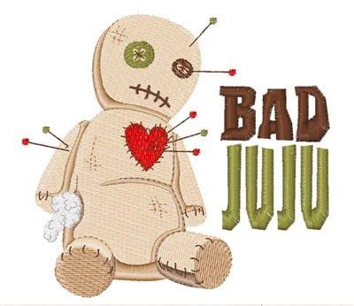 Text and Shapes Embroidery Design: Bad Juju from Hopscotch