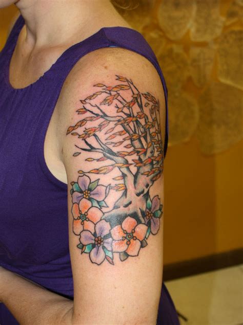 Weeping Willow in Bloom Tattoo on Forearm