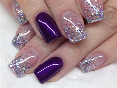 Beautiful sparkles with added purple !! | Purple glitter nails, Purple nail designs, Glitter ...