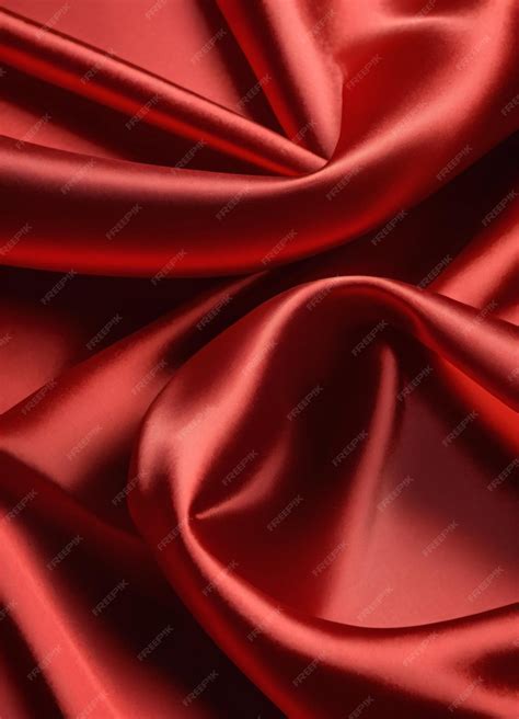 Premium AI Image | Red Silk Fabric Texture Background