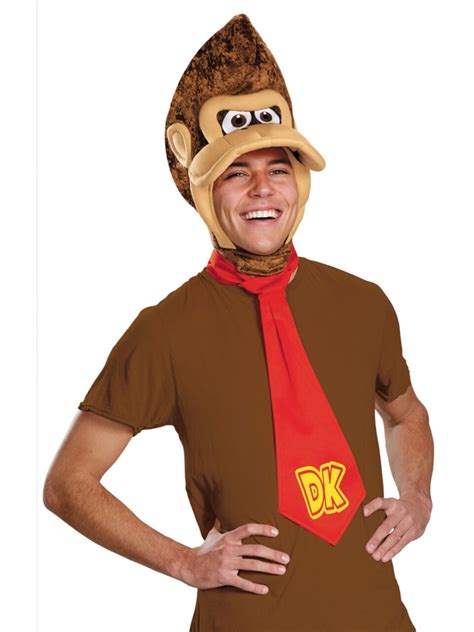 Adult's Nintendo Donkey Kong Headpiece And Tie Kit Costume Accessory ...