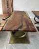 One Piece Walnut Resin Table, Epoxy Resin Dining Table by Tinella Wood | Wescover Tables