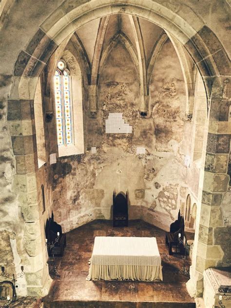 Vertical Shot of an Interior of a Room of the Corvin Castle in Hunedoara, Romania Editorial ...