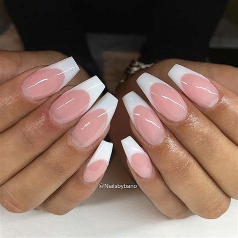 22 Elegant French Tip Coffin Nails