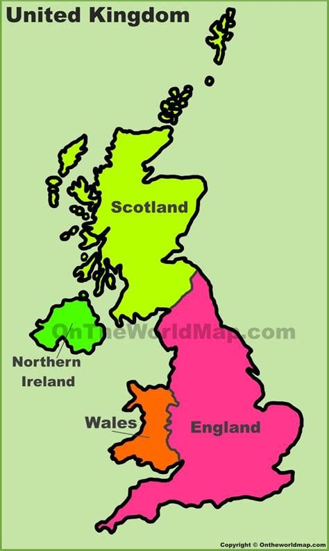 United Kingdom Countries Map - Ontheworldmap.com