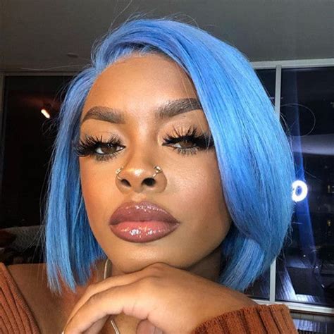 Peruvian Hair Light Blue Color Straight Lace Front Bob Wig – Lux Hair Shop