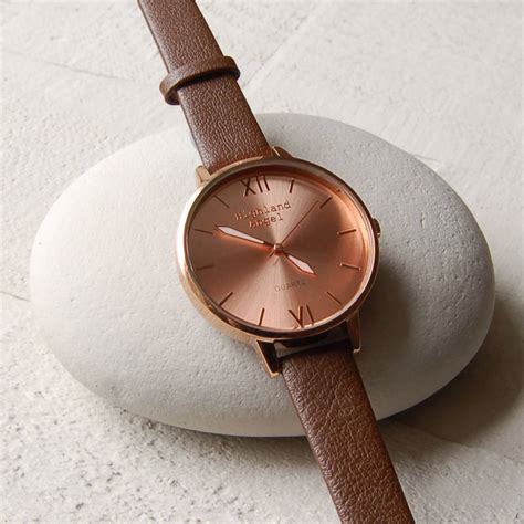 Ladies Watch With Leather Strap By Highland Angel | notonthehighstreet.com