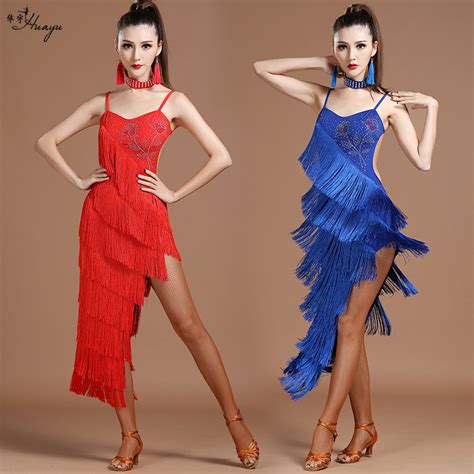 Ballroom Dance Irregular New Tassel Costume Long Dress Dance Costume ...