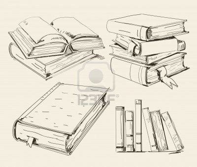 Books stack Stock Photo - 9382488 Sketches Easy, Easy Drawings, Drawing ...