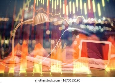 Financial Chart Drawing Table Computer On Stock Photo 1673655190 ...