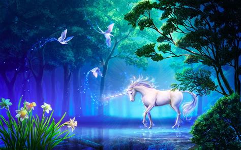 HD wallpaper: Beautiful Unicorn in Forest Fantasy Computer Desktop Wallpapers HD 2560×1600 ...