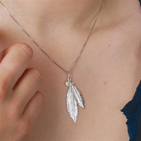 Personalised Sterling Silver Double Feather Necklace By Penelopetom | notonthehighstreet.com