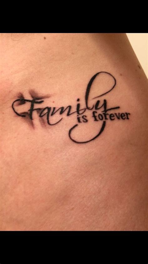 Family is Forever tattoo- left rib cage 12/23/15 | Tattoo quotes, Forever tattoo, Tattoos