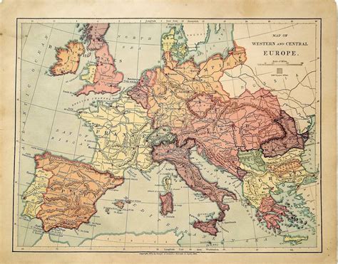 Antique Map Of Europe From 1890 World Maps Vintage Ma - vrogue.co
