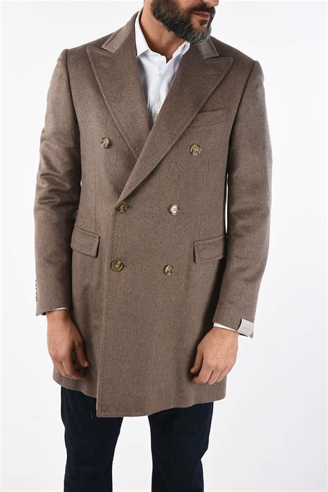 Corneliani cashmere double breasted Chesterfield coat men - Glamood Outlet