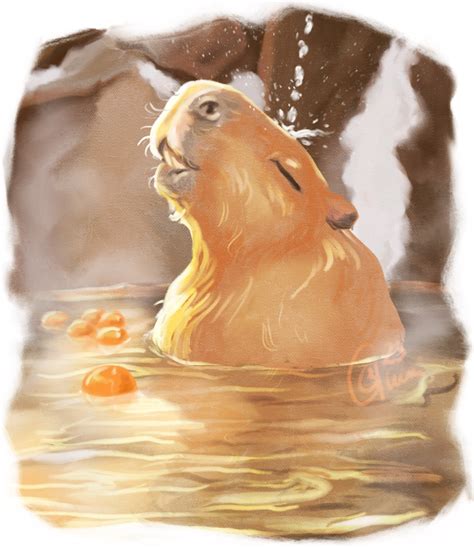 rain will make the flowers grow : just a spa day capybara I drew while in a meeting...