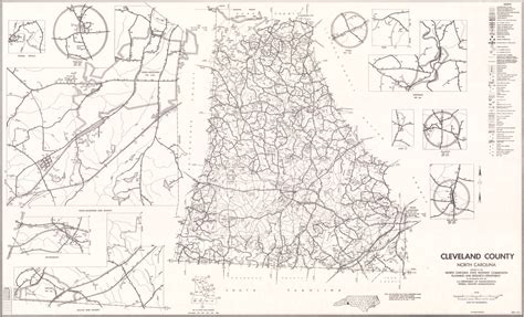 1972 Road Map of Cleveland County, North Carolina