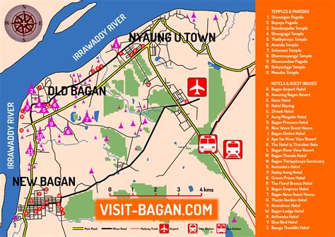 Tourist Map of Bagan Myanmar