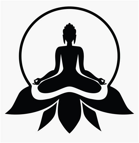 Yoga Symbol Buddhism Lotus Position - Buddha Black And White Drawing ...