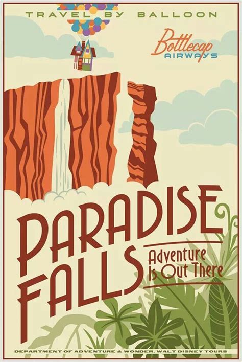 Paradise falls | Vintage disney posters, Disney posters, Movie poster wall