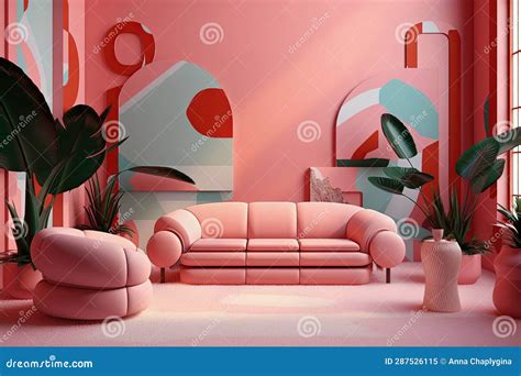 Luxury Modern Living Room Interior Design, Vibrant Colors Stock Image - Image of home, design ...